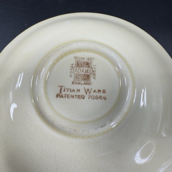 Antique Adams Titian Ware Royal Ivory Della Robbia Teacup Saucer Porcelain Set - Picture 10 of 16